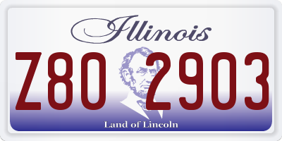 IL license plate Z802903