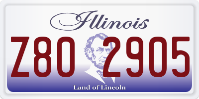 IL license plate Z802905