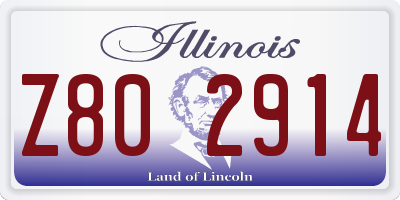IL license plate Z802914