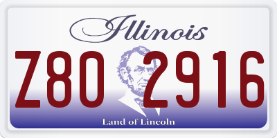 IL license plate Z802916