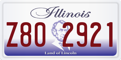 IL license plate Z802921
