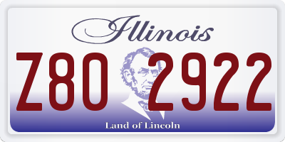 IL license plate Z802922
