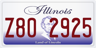 IL license plate Z802925