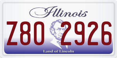 IL license plate Z802926