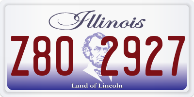 IL license plate Z802927