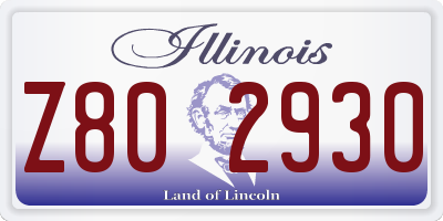 IL license plate Z802930