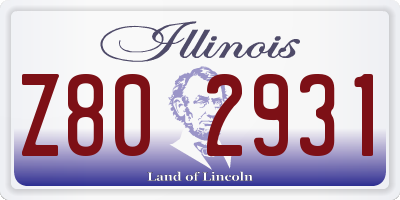 IL license plate Z802931