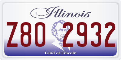 IL license plate Z802932