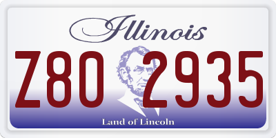 IL license plate Z802935