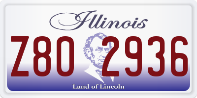 IL license plate Z802936