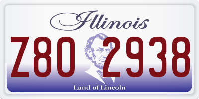 IL license plate Z802938