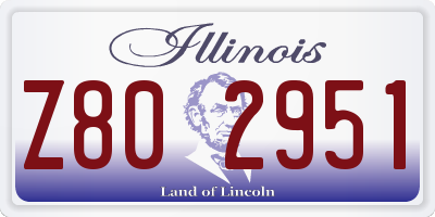 IL license plate Z802951