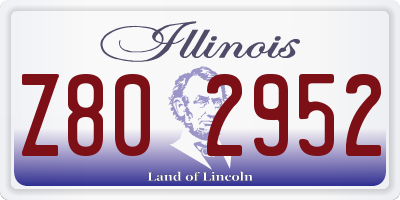 IL license plate Z802952