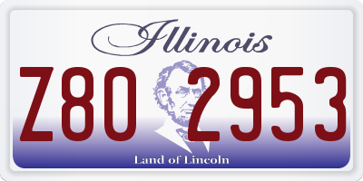 IL license plate Z802953