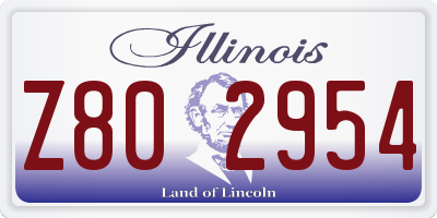 IL license plate Z802954