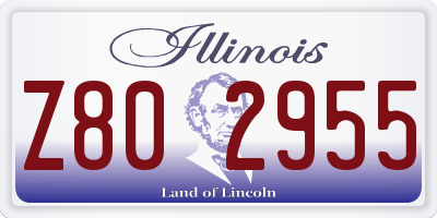 IL license plate Z802955