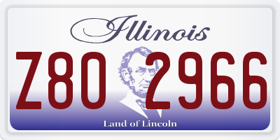 IL license plate Z802966