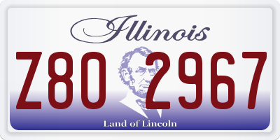 IL license plate Z802967