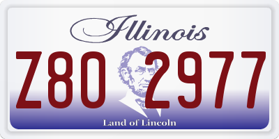 IL license plate Z802977
