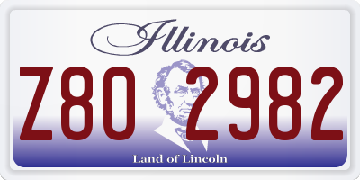 IL license plate Z802982