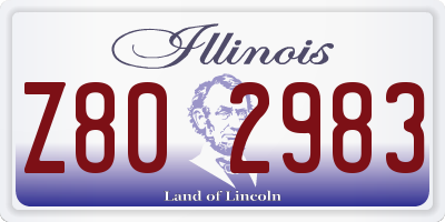 IL license plate Z802983