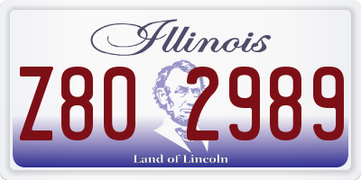 IL license plate Z802989