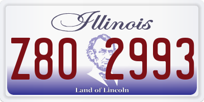 IL license plate Z802993