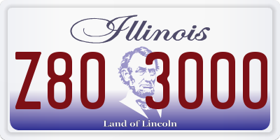 IL license plate Z803000
