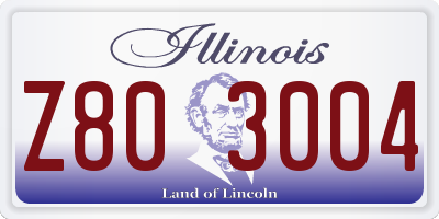 IL license plate Z803004