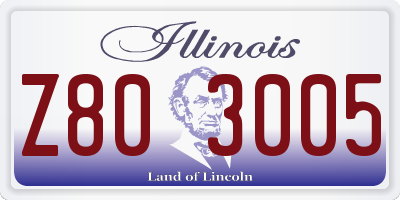 IL license plate Z803005