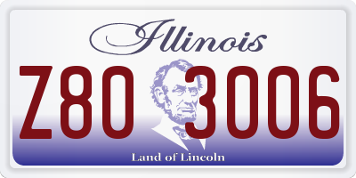 IL license plate Z803006