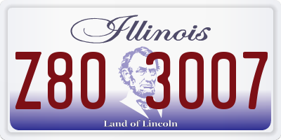 IL license plate Z803007