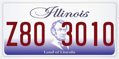 IL license plate Z803010