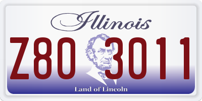 IL license plate Z803011