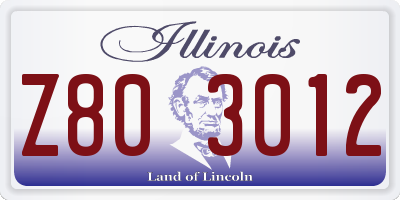IL license plate Z803012
