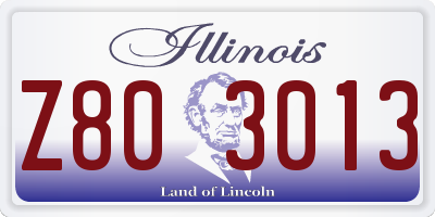 IL license plate Z803013