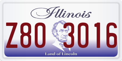 IL license plate Z803016