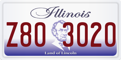 IL license plate Z803020