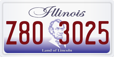 IL license plate Z803025
