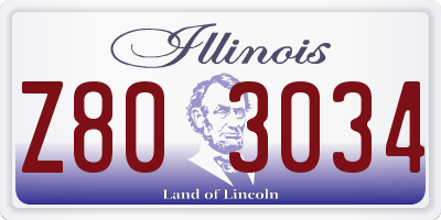 IL license plate Z803034