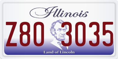 IL license plate Z803035