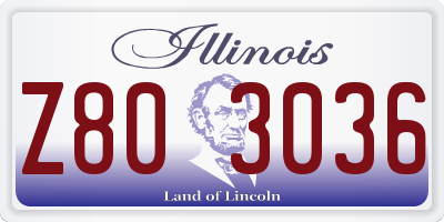 IL license plate Z803036