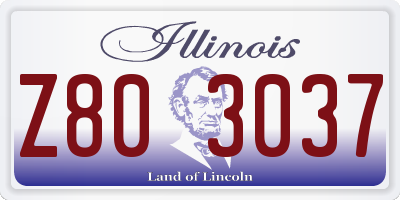 IL license plate Z803037