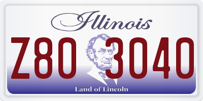 IL license plate Z803040