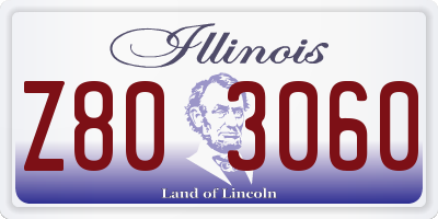 IL license plate Z803060