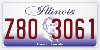 IL license plate Z803061