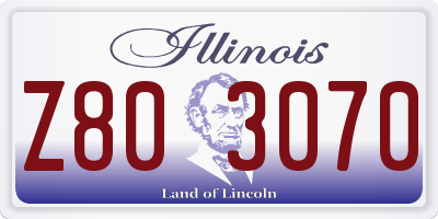 IL license plate Z803070