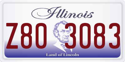 IL license plate Z803083