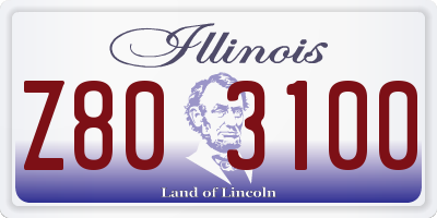IL license plate Z803100