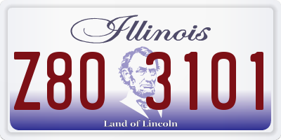 IL license plate Z803101